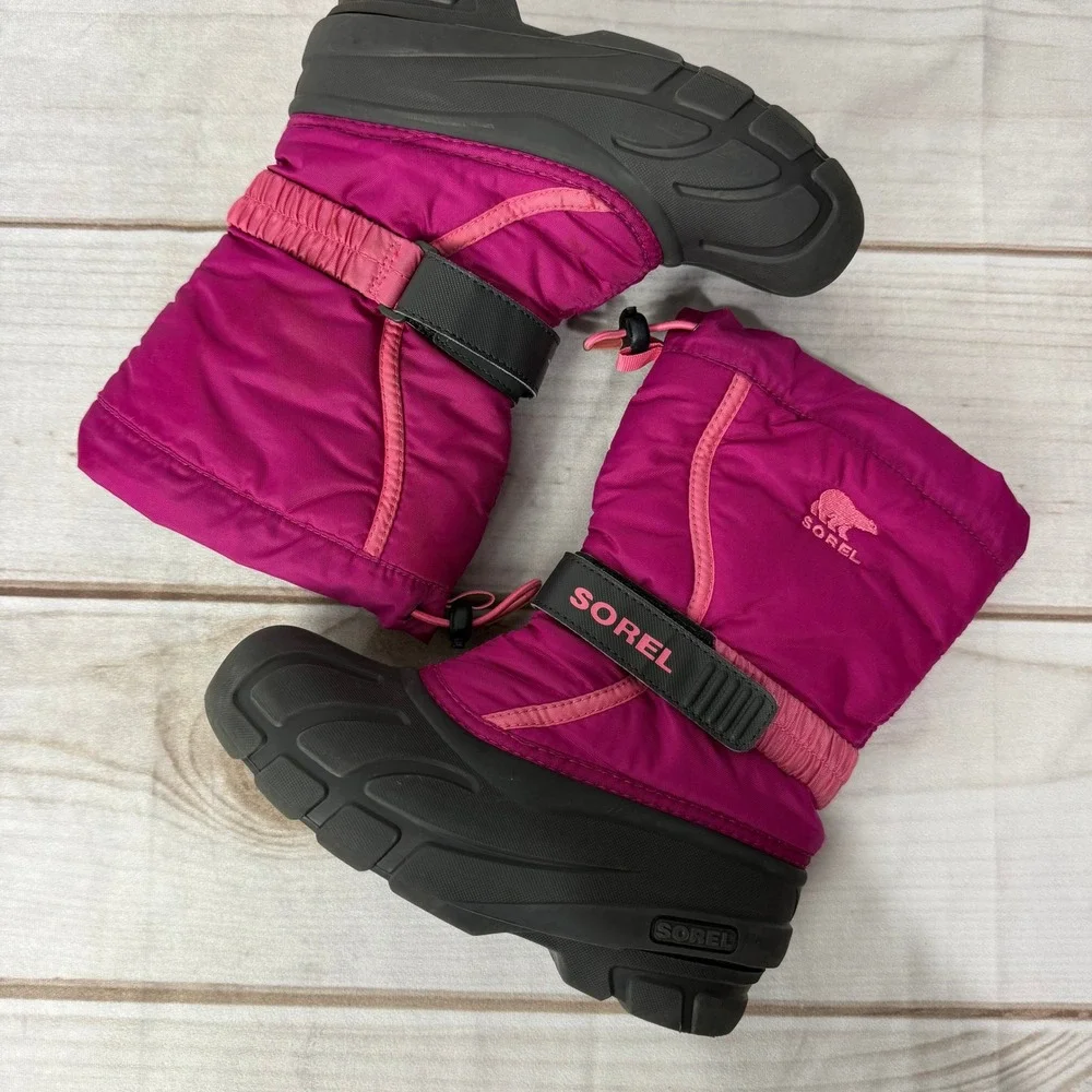 Sorel Kids Flurry Waterproof Winter Snow Boots Pink Girls‎ Size 2